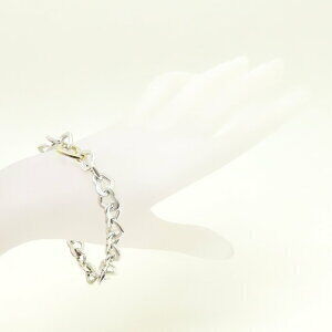 TIFFANY Heart Link Bracelet Silver Yellow Gold